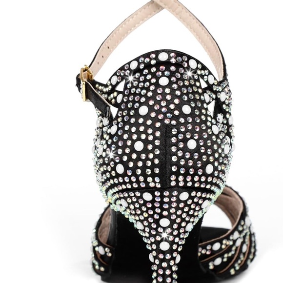 Dazzling Black Rhinestone Heels - Picture 4 of 6